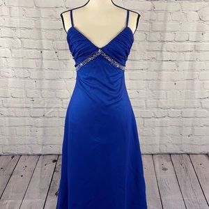 Blue sequenced gown